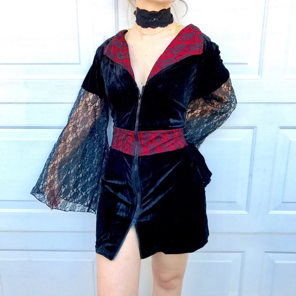 New Halloween vampire velvet lace costume dress